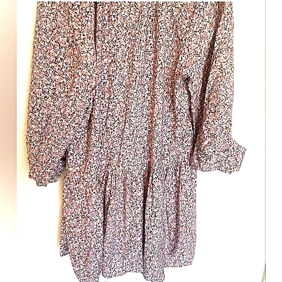 H&M Ditsy Floral Print Dress Multicolored Sz S Oversized Bohemian Puff Sleeve - Picture 5 of 8